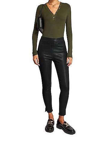 FRAME Denim Jetset Skinny Crop Faux Leather Pants (view 1)