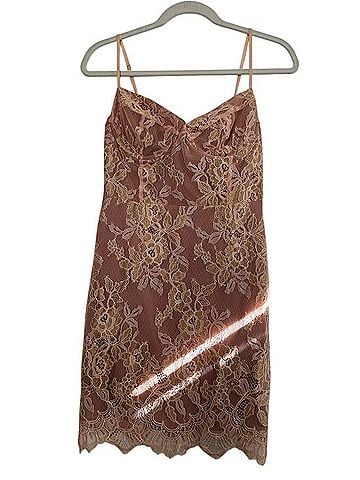 For Love & Lemons Rose Gold Lace Bustier Mini Cocktail Dress (view 2)