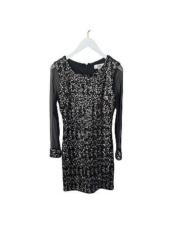 Badgley Mischka Sequin Embellished Long Sleeve Mini Dress Cocktail Dress (view 1)