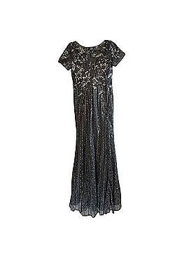 Mac Duggal Embellished V Neck Cap Sleeve Trumpet Gown Cocktail Dress (view 2)
