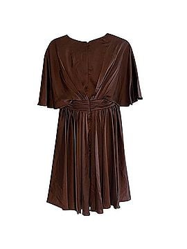 IEENA for Mac Duggal Satin Flowy Cape Sleeve Mini Dress Cocktail Dress (view 2)