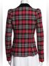 Smythe 34% Polyester 33% Viscose 32% Wool 1% Elastane 100% Cupro 100% Cotton Tropical Plaid Red Black Blazer Size 4 - photo 3