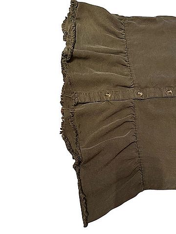 Harper Washed Olive Button-Front Peplum Jacket Long Sleeve Button-Down Shirt (view 2)