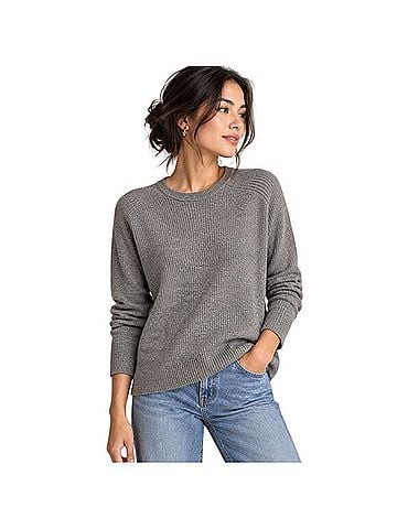 Theory Cashmere Ribbed Crewneck Sweater Cashmere Pullover Sweater (view 1)