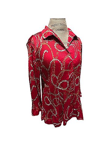 Jaclyn Smith Equestrian Pleated Blouse Long Sleeve Blouse (view 2)