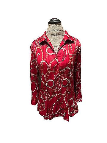 Jaclyn Smith Equestrian Pleated Blouse Long Sleeve Blouse (view 1)