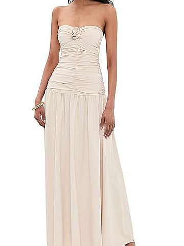Susana Monaco Center Gathered Flower Tube Dress Casual Dress (view 1)