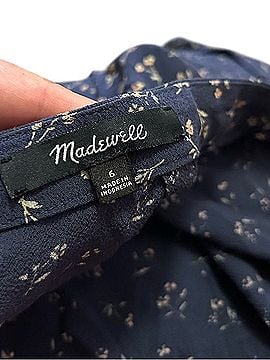 Madewell Navy Floral Midi Skirt Casual Skirt (view 2)