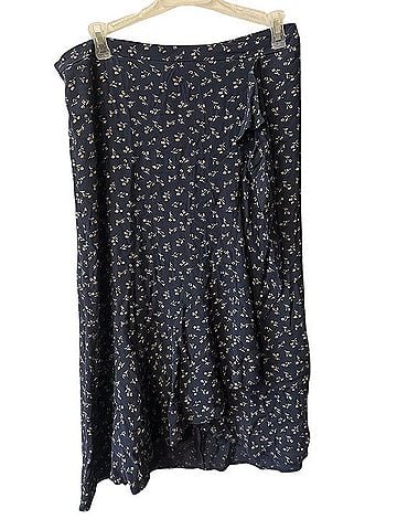 Madewell Navy Floral Midi Skirt Casual Skirt (view 1)