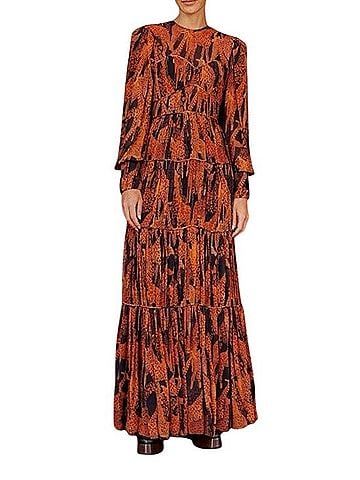 FARM Rio Giraffes Puff Sleeve Tiered Maxi Dress Casual Dress (view 2)