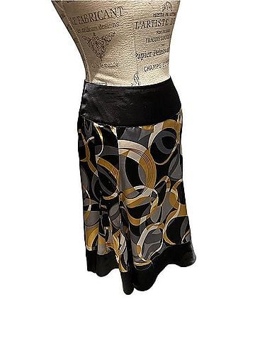 Allison Taylor Geometric Circle Print A-Line Sateen Skirt Casual Skirt (view 2)