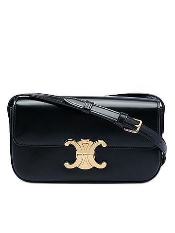 Céline Shiny Calfskin Triomphe Claude Shoulder Bag (view 1)