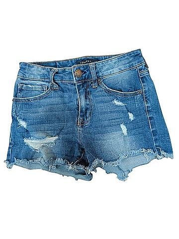 Aeropostale Flex Effects High Waisted Midi Denim Shorts (view 1)