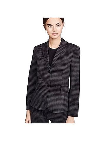 Theory Shrunken Houndstooth Knit Twill Blazer Jacket Blazer (view 1)