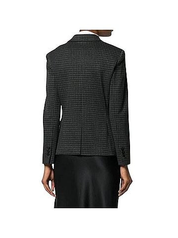 Theory Shrunken Houndstooth Knit Twill Blazer Jacket Blazer (view 2)