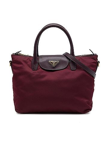 Prada Saffiano Trimmed Tessuto Satchel (view 1)