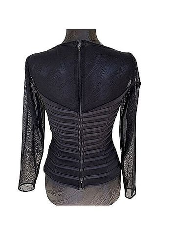 JS Collections Mesh Bandage Sheer-Sleeve Top Long Sleeve T-Shirt (view 2)