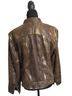 Ruby Rd. 100% Polyester Snake Print Brown Leather Jacket Size 12 - photo 2