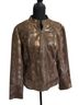 Ruby Rd. 100% Polyester Snake Print Brown Leather Jacket Size 12 - photo 1