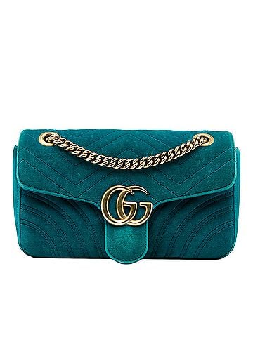 Gucci Medium GG Marmont Matelasse Velvet Shoulder Bag (view 1)