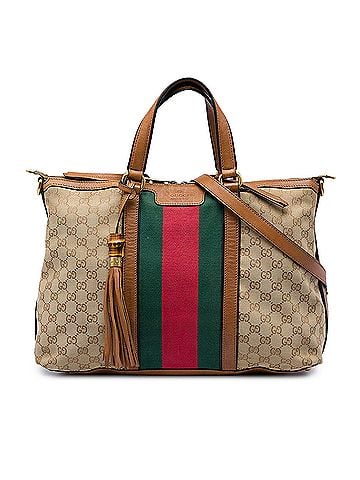 Gucci Medium GG Canvas Web Rania Top Handle Bag (view 1)