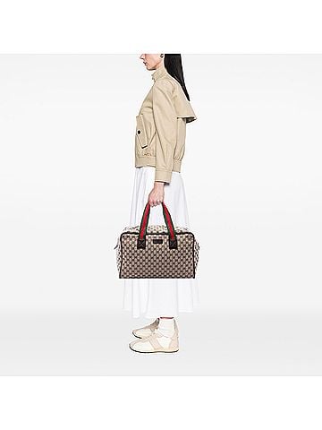 Gucci GG Canvas Web Duffle Bag (view 2)