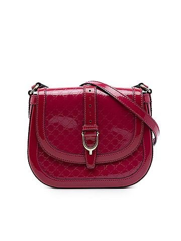 Gucci Small Microguccissima Patent Stirrup Crossbody (view 1)