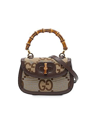 Gucci Small Jumbo GG Canvas Web Bamboo 1947 Top Handle Bag (view 1)