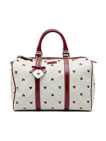 Gucci Medium GG Supreme Hearts Joy Boston Bag (view 1)