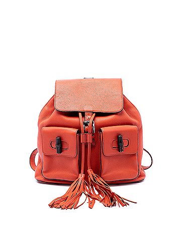 Gucci Large Calfskin Bamboo Tassel Drawstring Backpack (view 1)