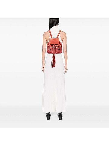 Gucci Large Calfskin Bamboo Tassel Drawstring Backpack (view 2)