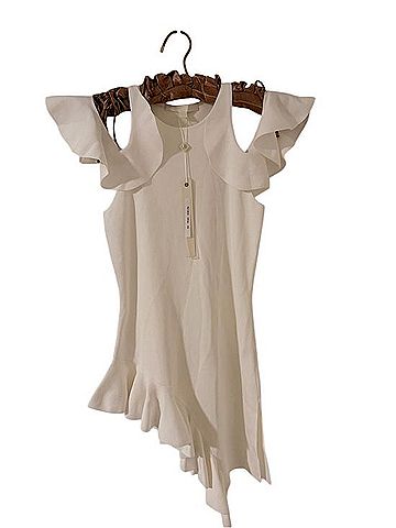 Jonathan Simkhai Asymmetrical Ruffle Dress Cocktail Dress (view 2)