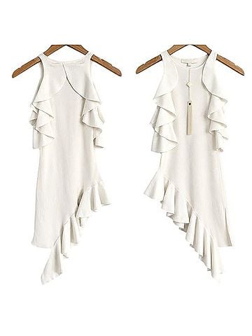 Jonathan Simkhai Asymmetrical Ruffle Dress Cocktail Dress (view 1)