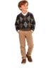 Gap Argyle Brown Black Gray Pullover Sweater Size S - photo 1