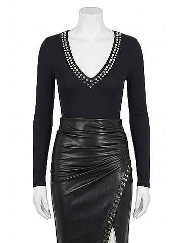 Generation Love Nolan Studded Top in Black (view 1)