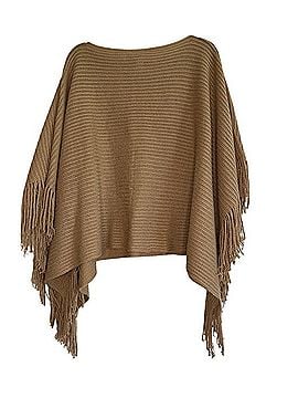 Chico's Fringed Knit Poncho Sweater Sweater Vest (view 2)
