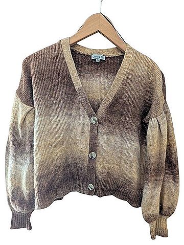 Jamison Jamison Honey Ombre Marl Cropped Cardigan Wool Cardigan (view 2)