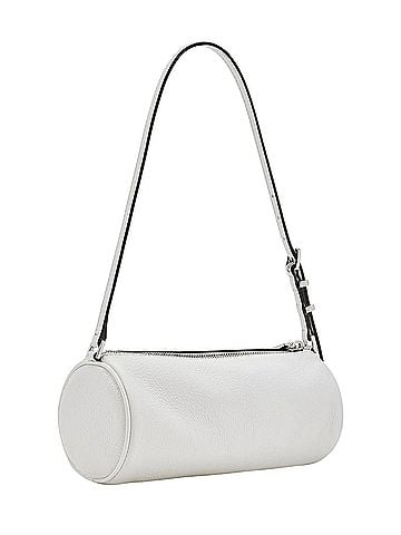 Michael Kors Izzy Small Optic White Barrel Pouchette Leather Shoulder Bag (view 2)
