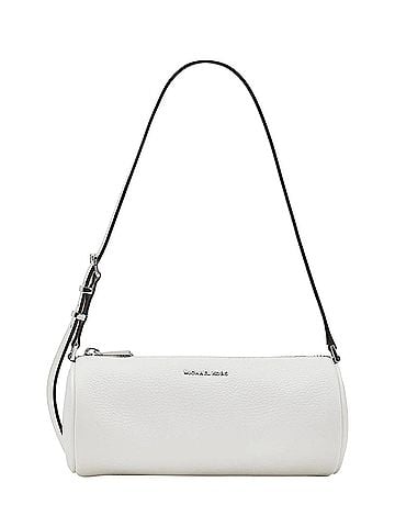 Michael Kors Izzy Small Optic White Barrel Pouchette Leather Shoulder Bag (view 1)