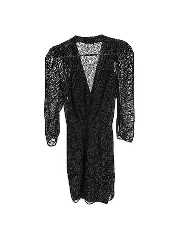BA&SH Ba&amp;Sh Celia Polka Dot Ruffled Mini Dress in Black Silk (view 2)
