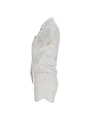 BA&SH Ba&amp;Sh Dundee Button-Down Jumpsuit in White Cotton (view 2)