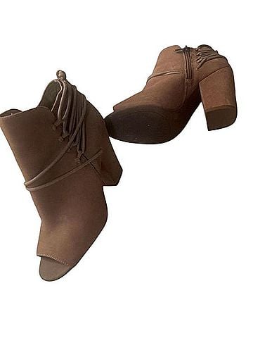 Jessica Simpson Open Toe Suede Booties Boots (view 1)