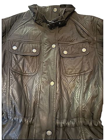 Barbour Barbour Areow Aronek Black Quilted Women's Jacket with draw string Leather Jacket (view 2)