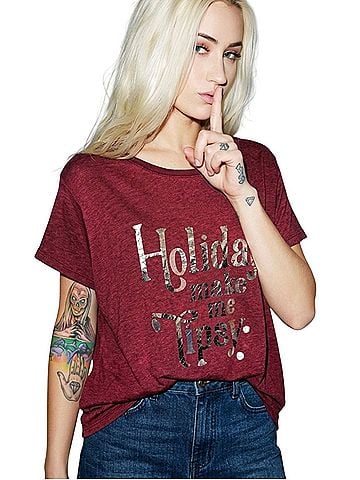 Wildfox Holidays Make Me Tipsy Short Sleeve T-Shirt (view 1)