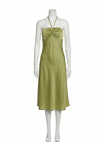 Le Lis Darling Glow Satin Midi Dress in Avocado (view 1)