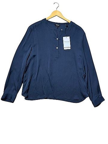 Theory Silk Henley Blouse Long Sleeve Top (view 1)