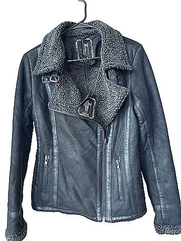 MY TRIBE Faux Leather Jacket (view 1)