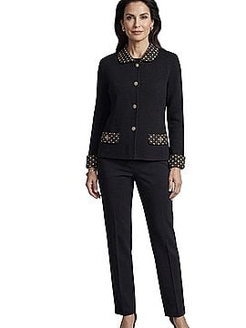 St. John Santana Knit Embellished Jacket Blazer (view 1)