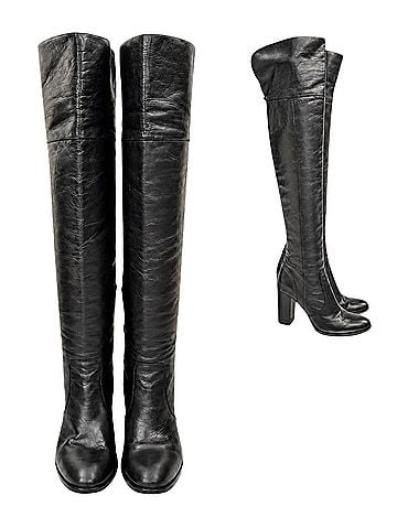 FRYE Black Leather Over-the-Knee Tall Boots (view 1)