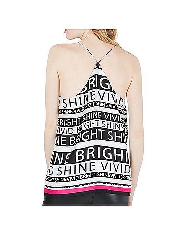 Bar III Graphic Silk Tank Tank Top (view 2)